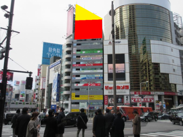 渋谷・宮益坂下交差点及びヒカリエ・ストリーム周辺から視認可視できます